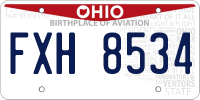 OH license plate FXH8534