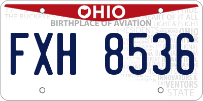 OH license plate FXH8536