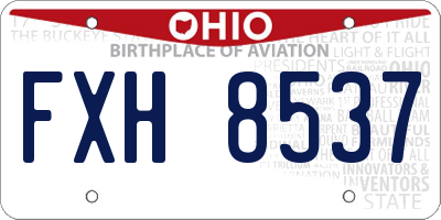 OH license plate FXH8537