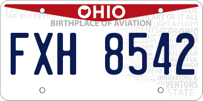 OH license plate FXH8542