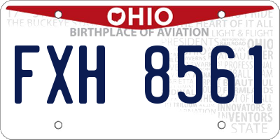 OH license plate FXH8561