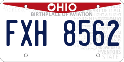 OH license plate FXH8562