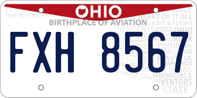 OH license plate FXH8567