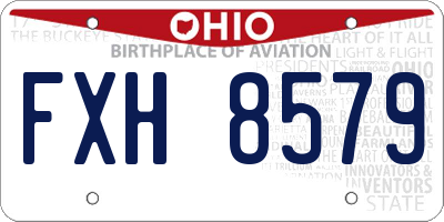 OH license plate FXH8579