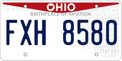 OH license plate FXH8580