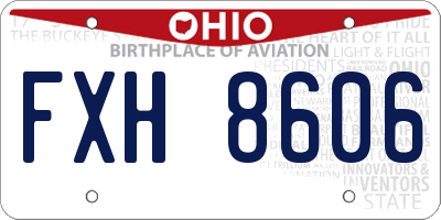 OH license plate FXH8606