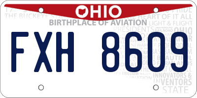 OH license plate FXH8609