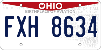 OH license plate FXH8634