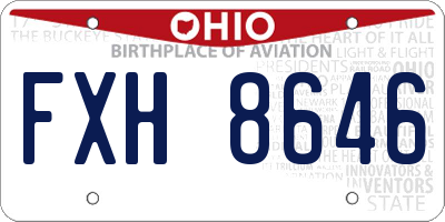 OH license plate FXH8646