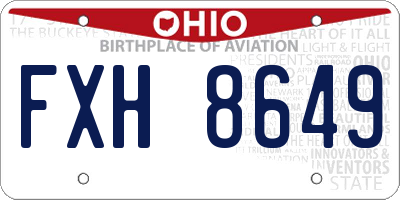 OH license plate FXH8649