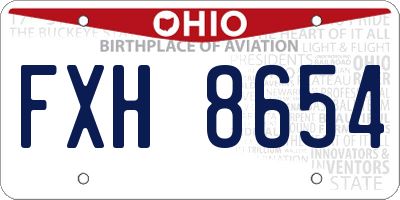 OH license plate FXH8654