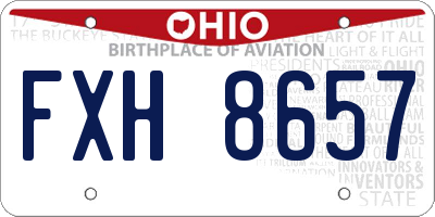 OH license plate FXH8657