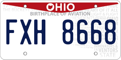 OH license plate FXH8668