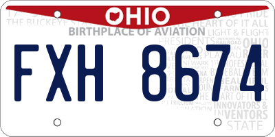 OH license plate FXH8674