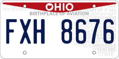 OH license plate FXH8676