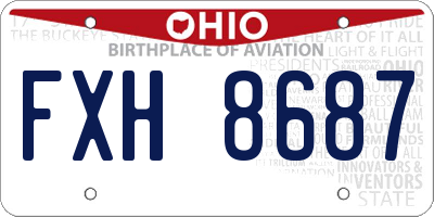 OH license plate FXH8687