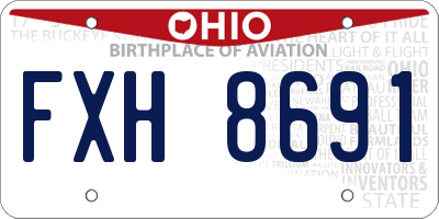 OH license plate FXH8691