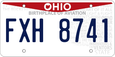 OH license plate FXH8741