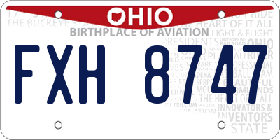 OH license plate FXH8747