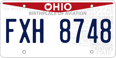 OH license plate FXH8748