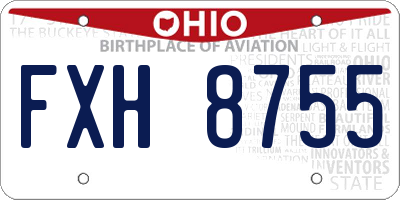 OH license plate FXH8755