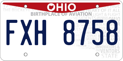 OH license plate FXH8758