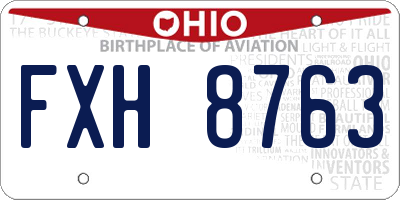 OH license plate FXH8763