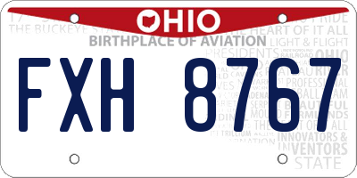 OH license plate FXH8767