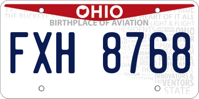 OH license plate FXH8768