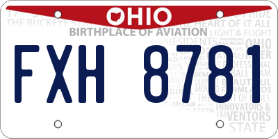 OH license plate FXH8781