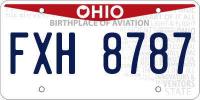 OH license plate FXH8787