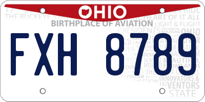 OH license plate FXH8789