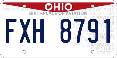 OH license plate FXH8791