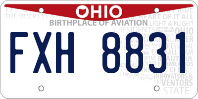 OH license plate FXH8831