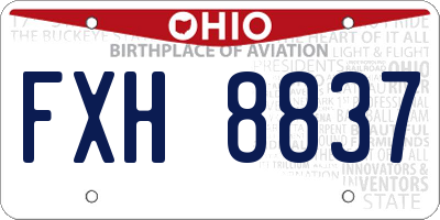 OH license plate FXH8837