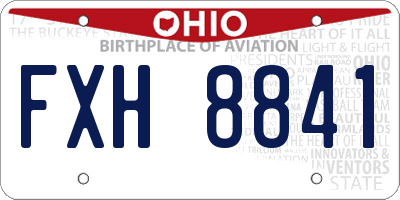 OH license plate FXH8841