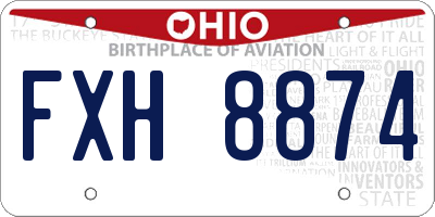 OH license plate FXH8874