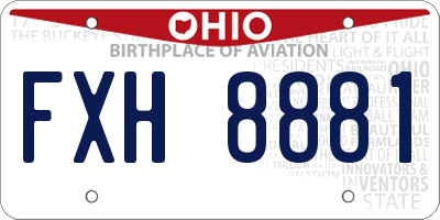 OH license plate FXH8881