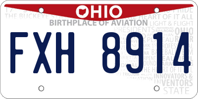 OH license plate FXH8914