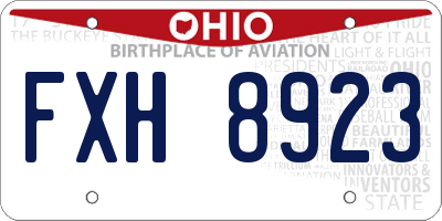 OH license plate FXH8923