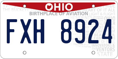 OH license plate FXH8924