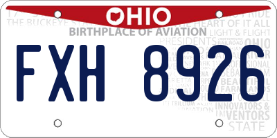 OH license plate FXH8926