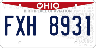 OH license plate FXH8931