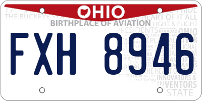 OH license plate FXH8946