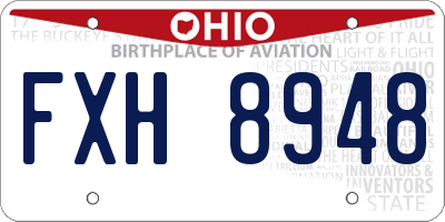 OH license plate FXH8948