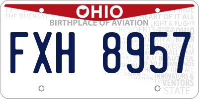 OH license plate FXH8957