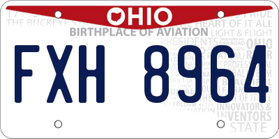 OH license plate FXH8964