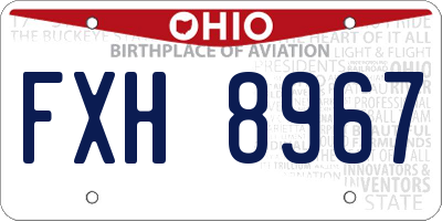 OH license plate FXH8967