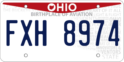 OH license plate FXH8974