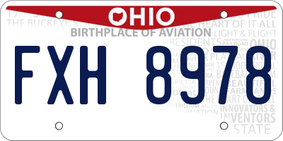 OH license plate FXH8978